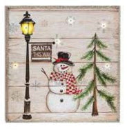 Snowman Sign with LED Light - 2 Styles