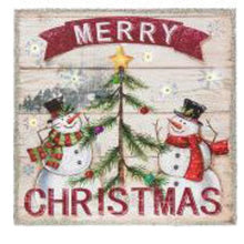 Load image into Gallery viewer, Snowman Sign with LED Light - 2 Styles Merry Christmas
