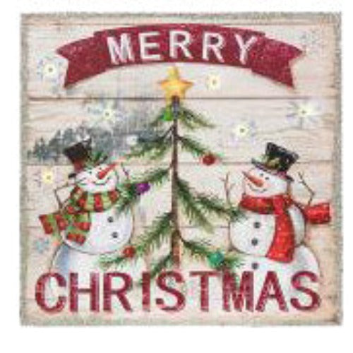 Snowman Sign with LED Light - 2 Styles Merry Christmas