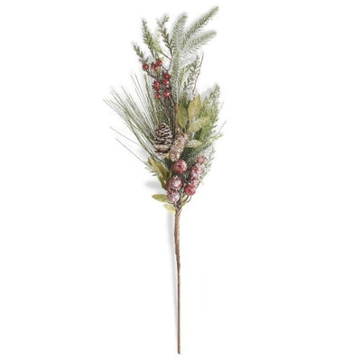 Needle Pine Spray With Red Berries