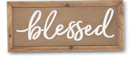 Copper Wall Signs (Blessed, Thankful, or Gather) With Wood Frame blessed