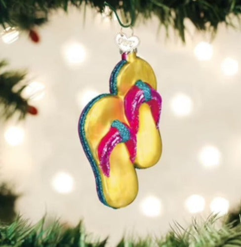 Yellow Flip-Flops Ornament