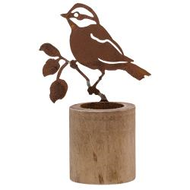 Rusty Bird with Branch Tealight Holder