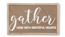 Load image into Gallery viewer, Copper Wall Signs (Family, Blessed or Gather) With Wood Frame gather
