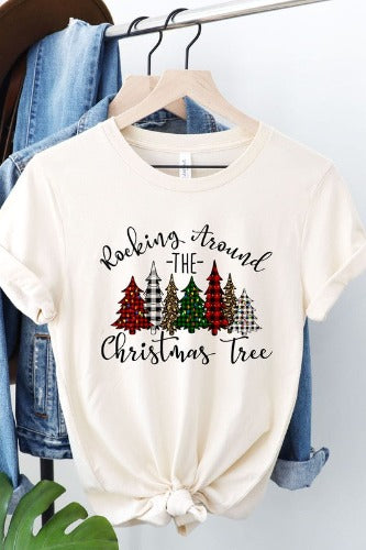 Rocking Around The Christmas Tree Adult Graphic Tee