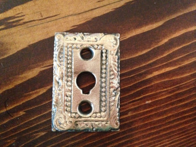 Antique Brass Keyhole Cover - 1⅝" x 1⅛"