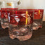 Vintage Ruby Glass Ice Bucket and Cup Set - Spa Lubiana Italy glass close up