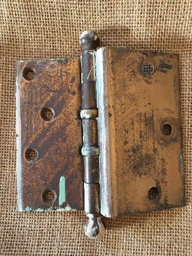 Antique Simple Steel Ball Tip Ball Door Hinge - 5" x 4½"