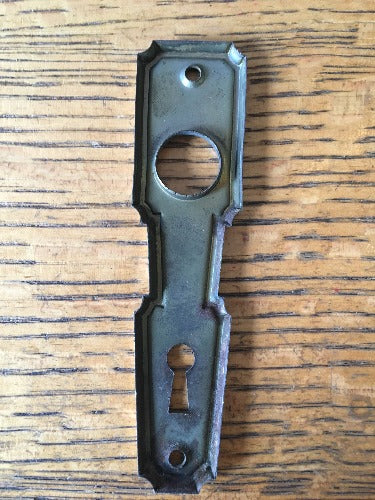 Antique Steel Door Plate - 1¼" x 5" back