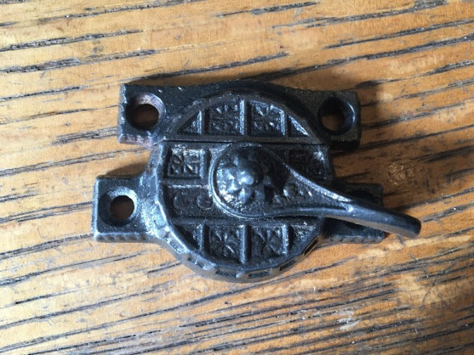 Antique Cast Iron Window Sash Lock - 2½" top