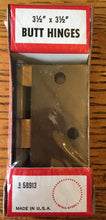 Load image into Gallery viewer, Butt Hinges, Sold by Sears, Roebuck &amp; Co. - 3½&quot; x 3½&quot;
