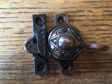 Load image into Gallery viewer, Antique Decorative Copper Color &amp; Cast Iron Window Sash Lock - 2¼&quot;
