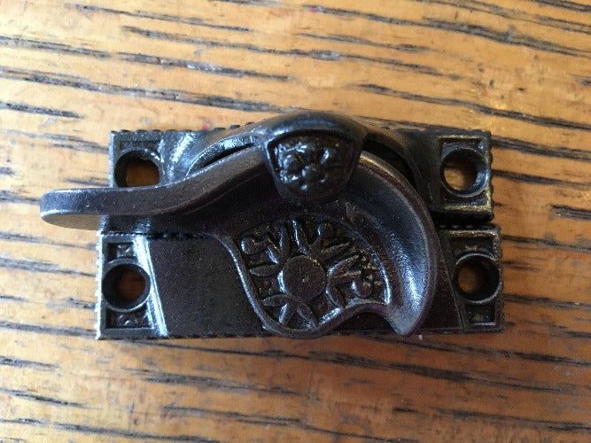 Antique Cast Iron Window Sash Lock - 2⅝" top