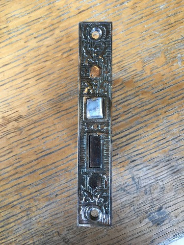 Antique Eastlake Mortise Lock With Stamped Metal Faceplate