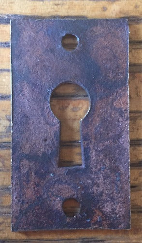 Antique Brass Keyhole Cover - 1" x 1¾" back