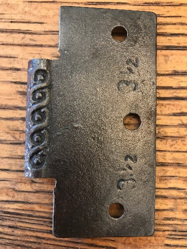 Antique Cast Iron Door Hinge, Half Only - 3½" x 3½" back