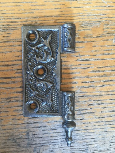 Antique Cast Iron Door Hinge, Left Half Only - 3½" x 3½"