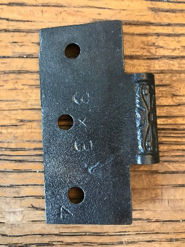 Antique Cast Iron Door Hinge, Half Only - 3" x 3" back