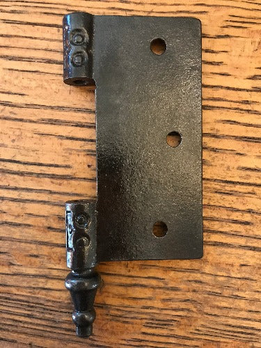 Antique Cast Iron Steeple Tip Door Hinge, Left Half Only - 3½" x 3½" back