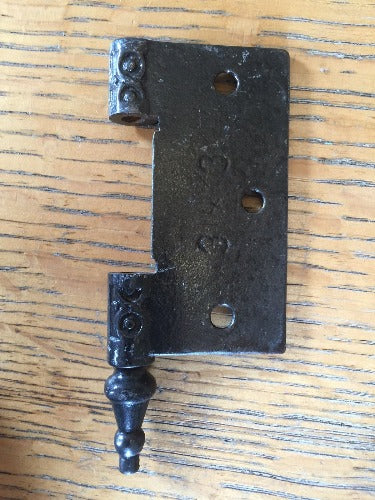 Antique Decorative Cast Iron Door Hinge - Left Half Only - 3" x 3" back