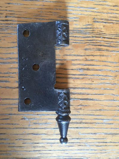 Antique Decorative Cast Iron Door Hinge - Right Half Only - 3" x 3"