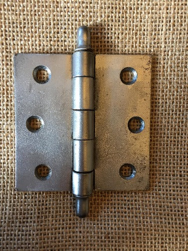 Antique Simple Steel Steeple Tip Door Hinge - 3" x 3"