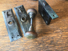 Load image into Gallery viewer, Brass Interior Russwin Mortise Lock, Knob, and Door Plate Set
