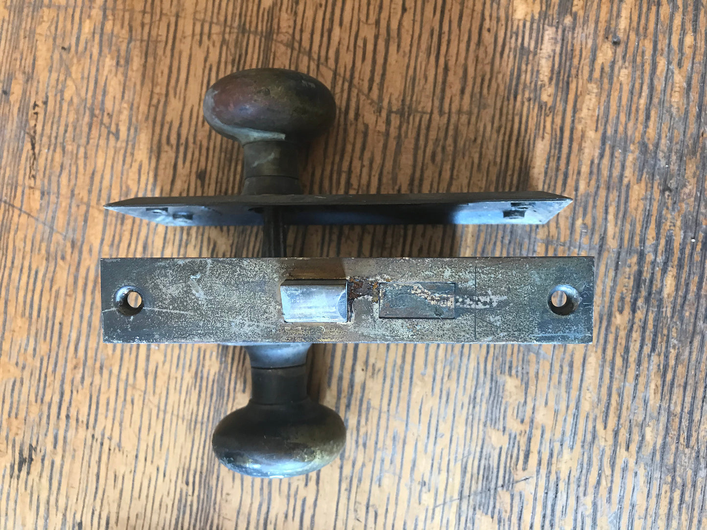 Antique Russwin Brass Interior Doorknob/Lock Set