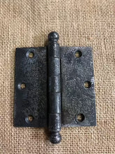 Load image into Gallery viewer, Antique Hammered Cast Iron Ball Tip Door Hinge - 3½&quot; x 3½&quot;
