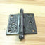 Antique Decorative Cast Iron Ball Tip Door Hinge - 3" x 3"