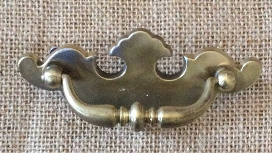 Vintage Chippendale Style Brass Drawer Pull - 4⅜