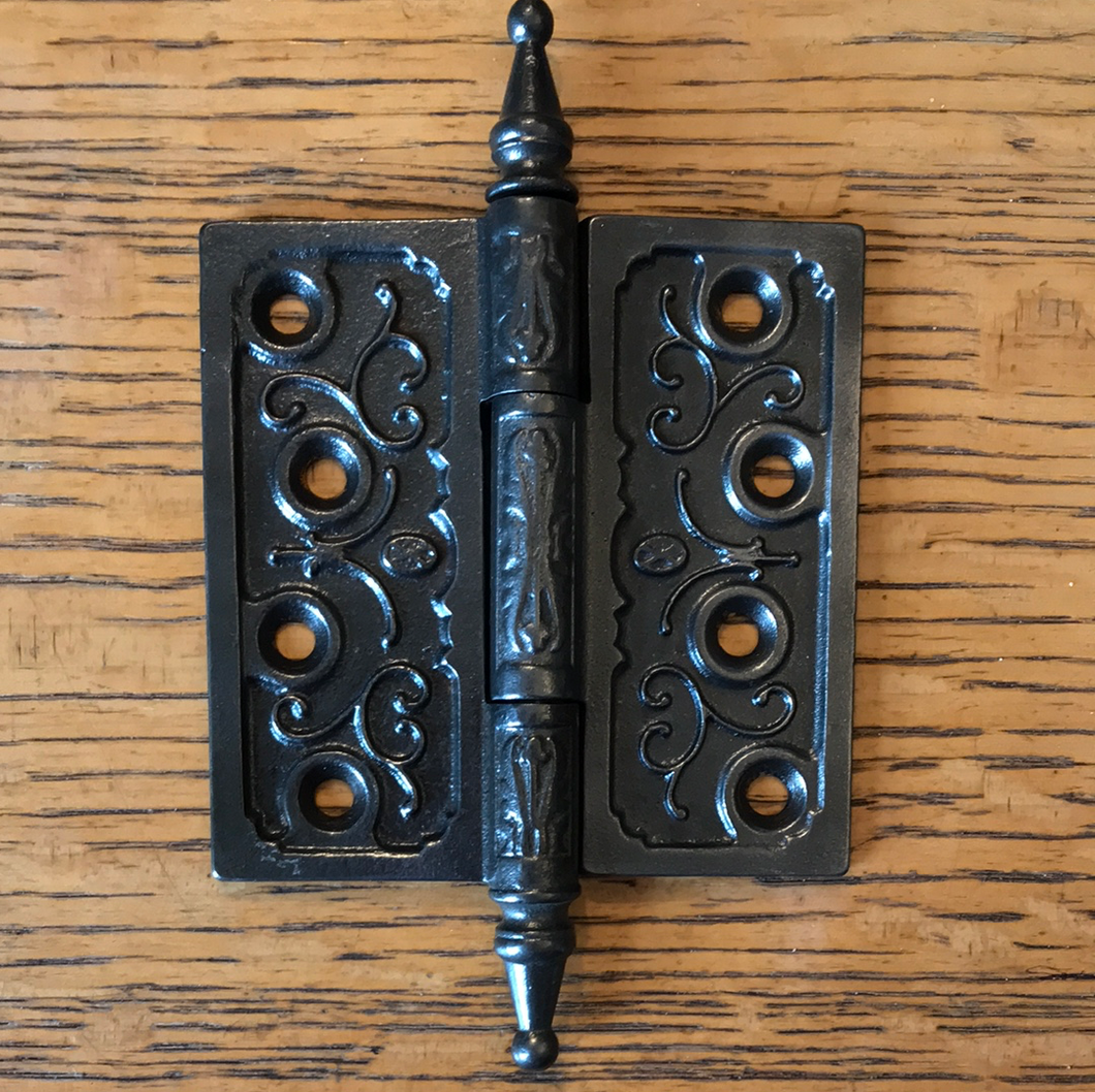 Antique Decorative Cast Iron Steeple Tip Door Hinge - 4