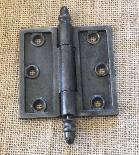 Antique Simple Cast Iron Acorn Tip Full Door Hinge - 3½