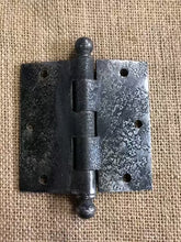 Load image into Gallery viewer, Antique Hammered Cast Iron Ball Tip Door Hinge - 3½&quot; x 3½&quot; back
