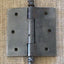 Antique Simple Cast Iron Acorn Tip Full Door Hinge - 3½" x 3½" back