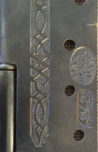 Load image into Gallery viewer, Antique Decorative Cast Iron &amp; Brass Steeple Tip Door Hinge - PAT.NOV.21.1871 - 4&quot; x 4&quot;
