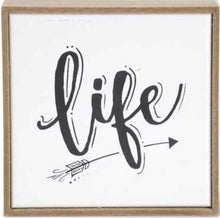 Load image into Gallery viewer, Assorted Wood Framed Enamel Inspirational Signs (4 Styles) life
