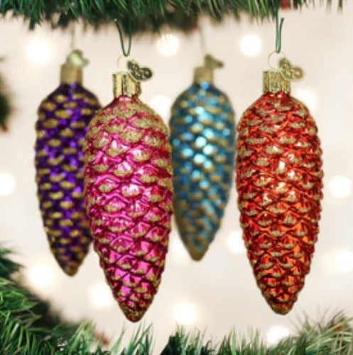 Shimmering Pinecone Ornaments