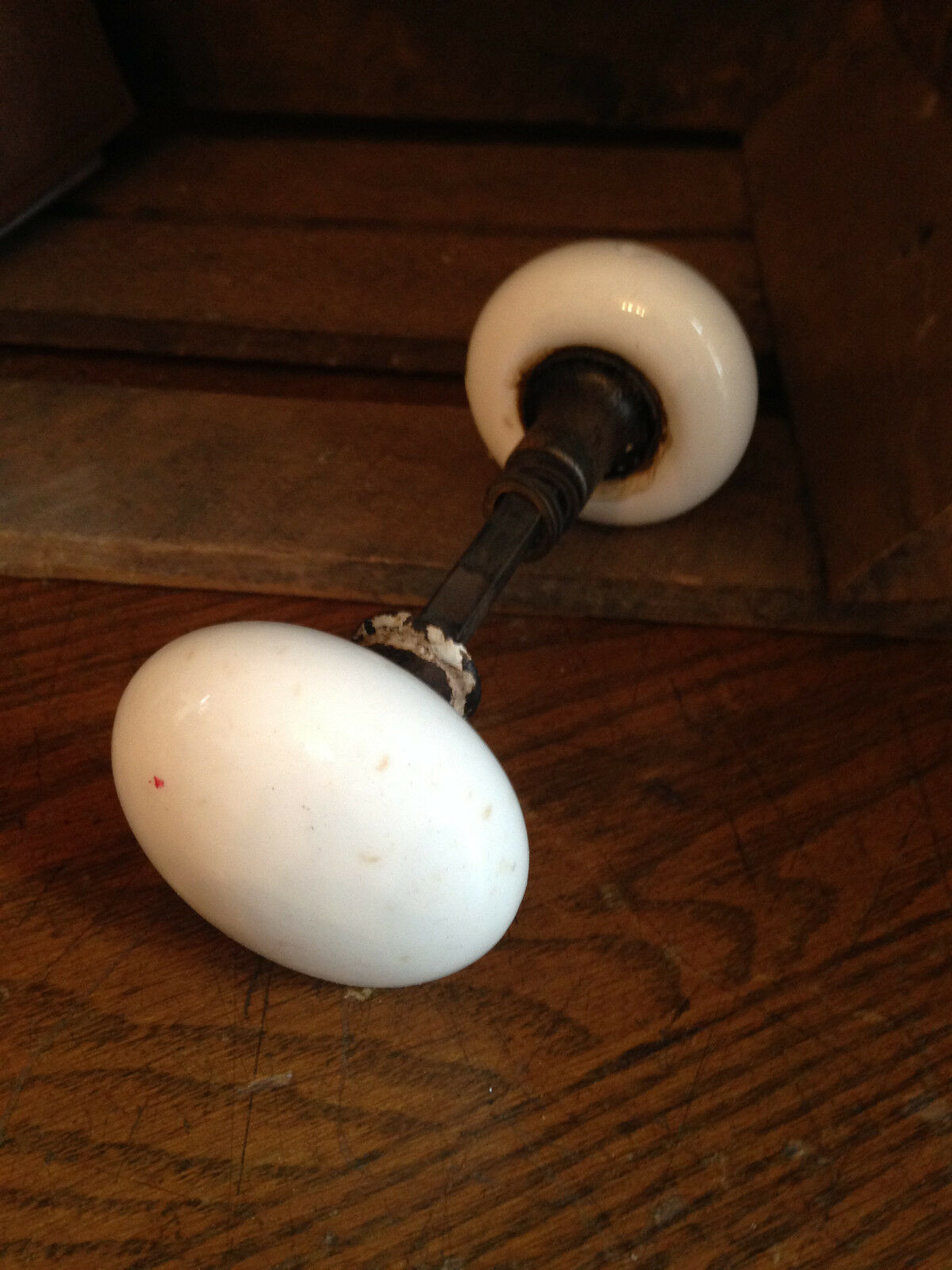 Antique White Porcelain Door Knob Set