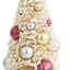 Cream Bottle Brush Trees w/Red Silver and Gold in Urns #1