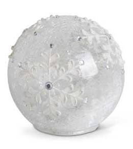 Clear LED Snowflake Tabletop Glass Globes