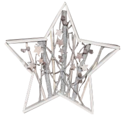 Twig With Pinecone Frame Star