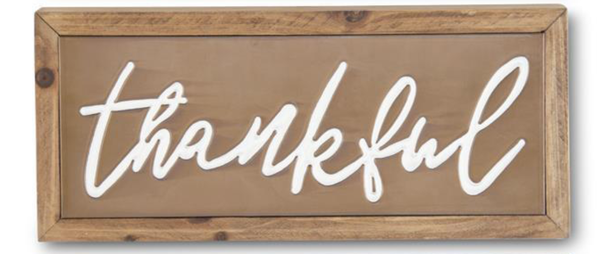 Copper Wall Signs (Blessed, Thankful, or Gather) With Wood Frame thankful