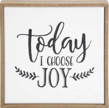 Load image into Gallery viewer, Assorted Wood Framed Enamel Inspirational Signs (4 Styles) joy
