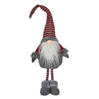 Standing Plush Red & Gray Gnome Santa